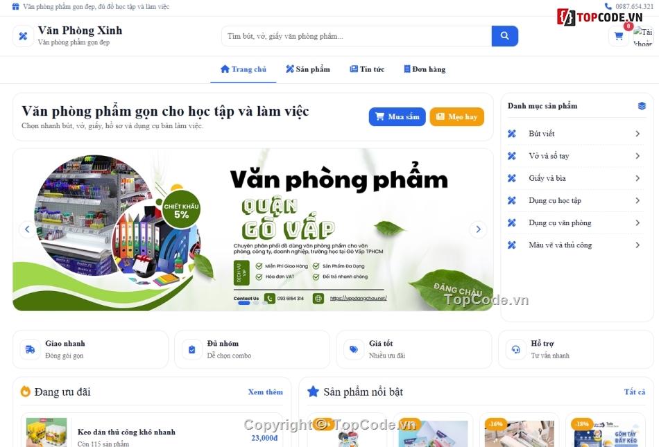 văn phòng phẩm,web bán văn phòng phẩm,Web bán hàng văn phòng
